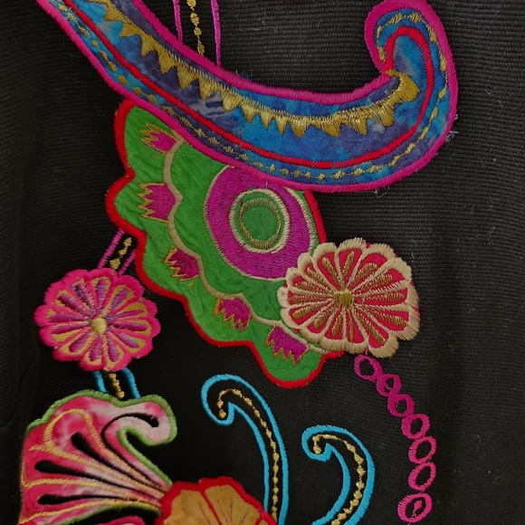 Indigo Moon Black Jacket with Colorful Embroidery - Picture 6 of 10